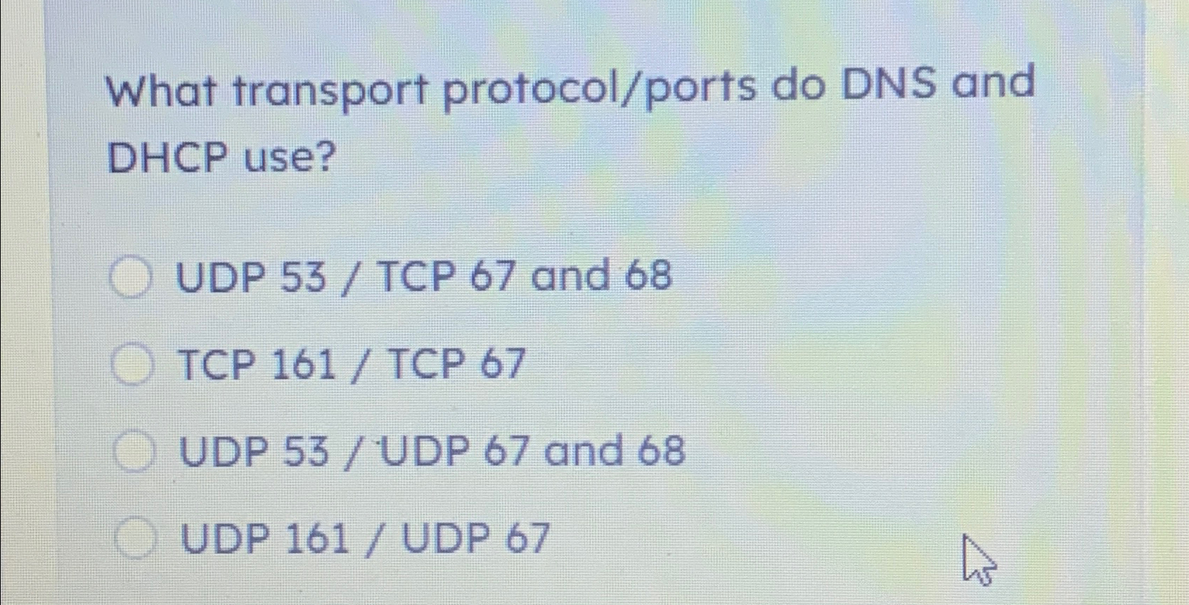 What transport protocol / ports do DNS and DHCP