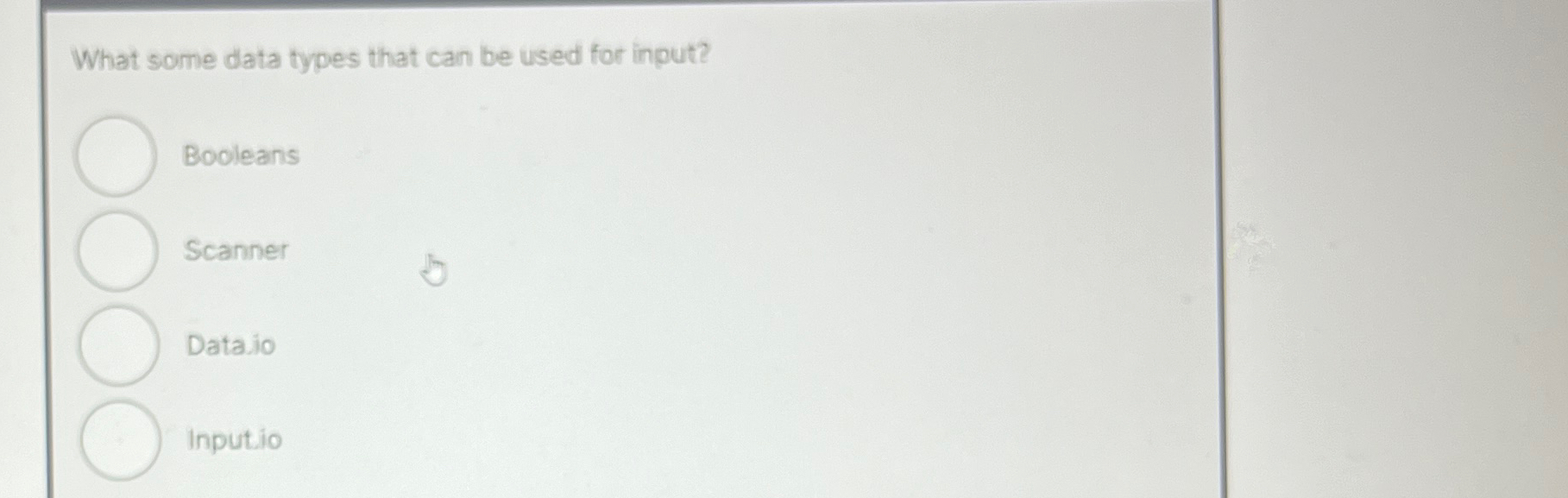 What some data types that can be used for input?