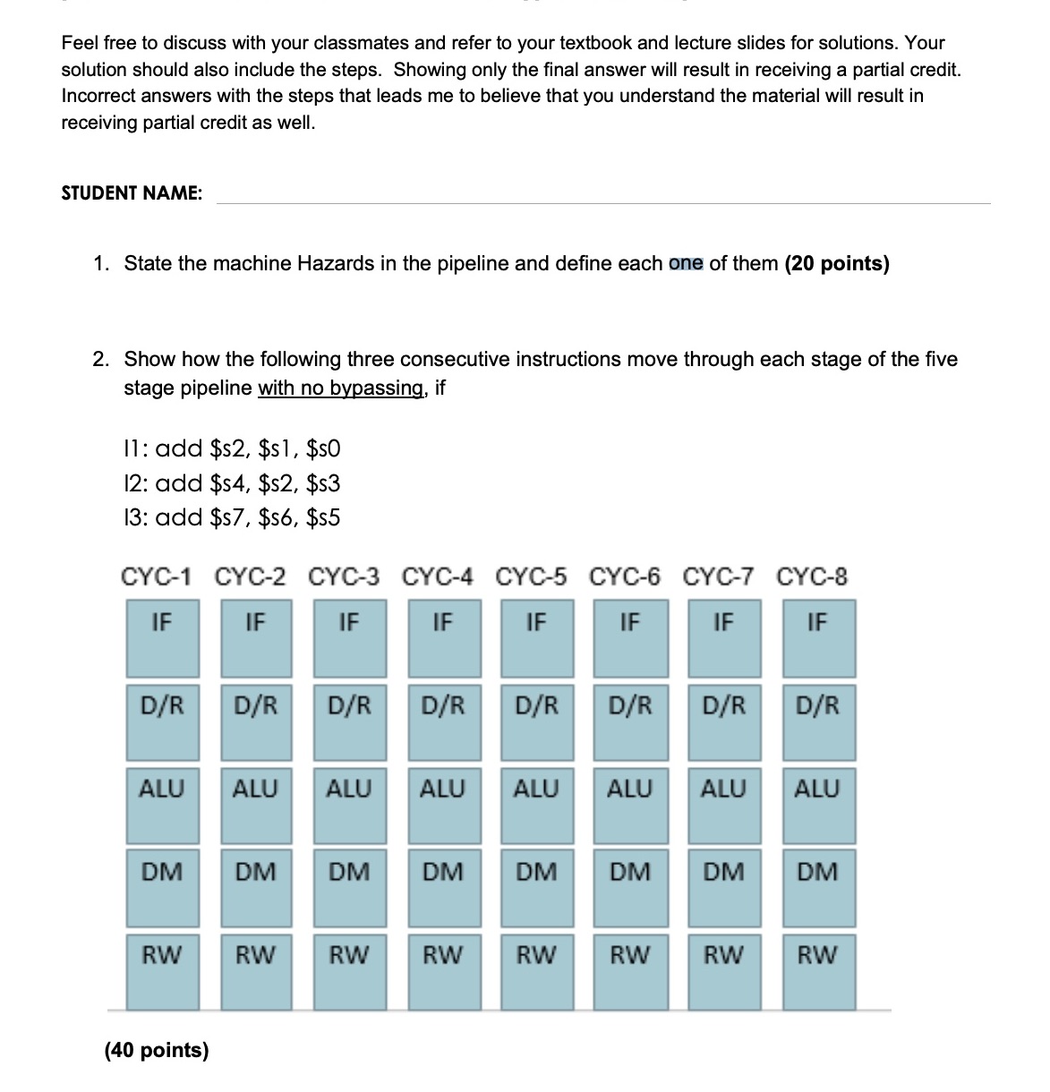 Feel free to discuss with your classmates and