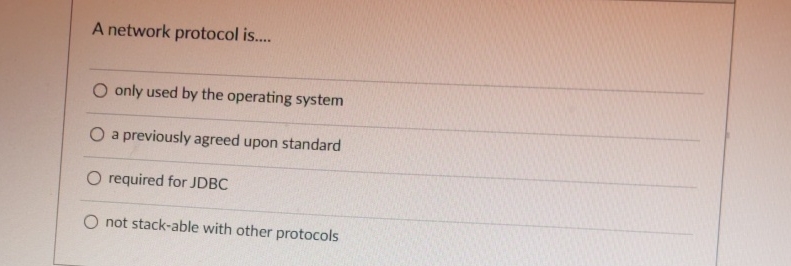 A network protocol is q , only used by the