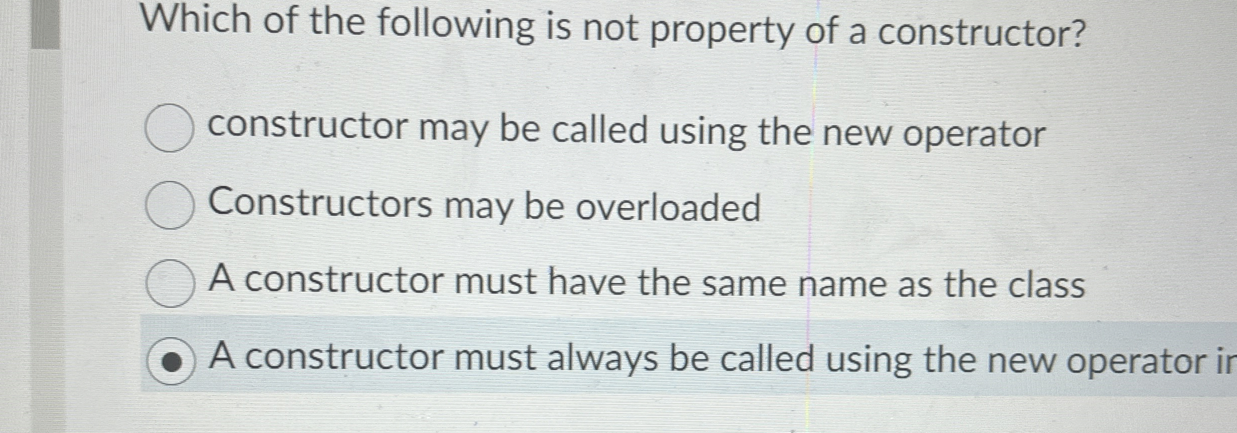Which of the following is not property of a