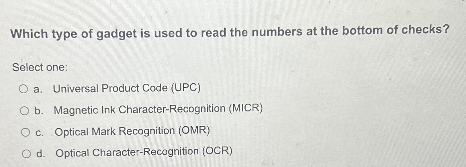 Which type of gadget is used to read the numbers