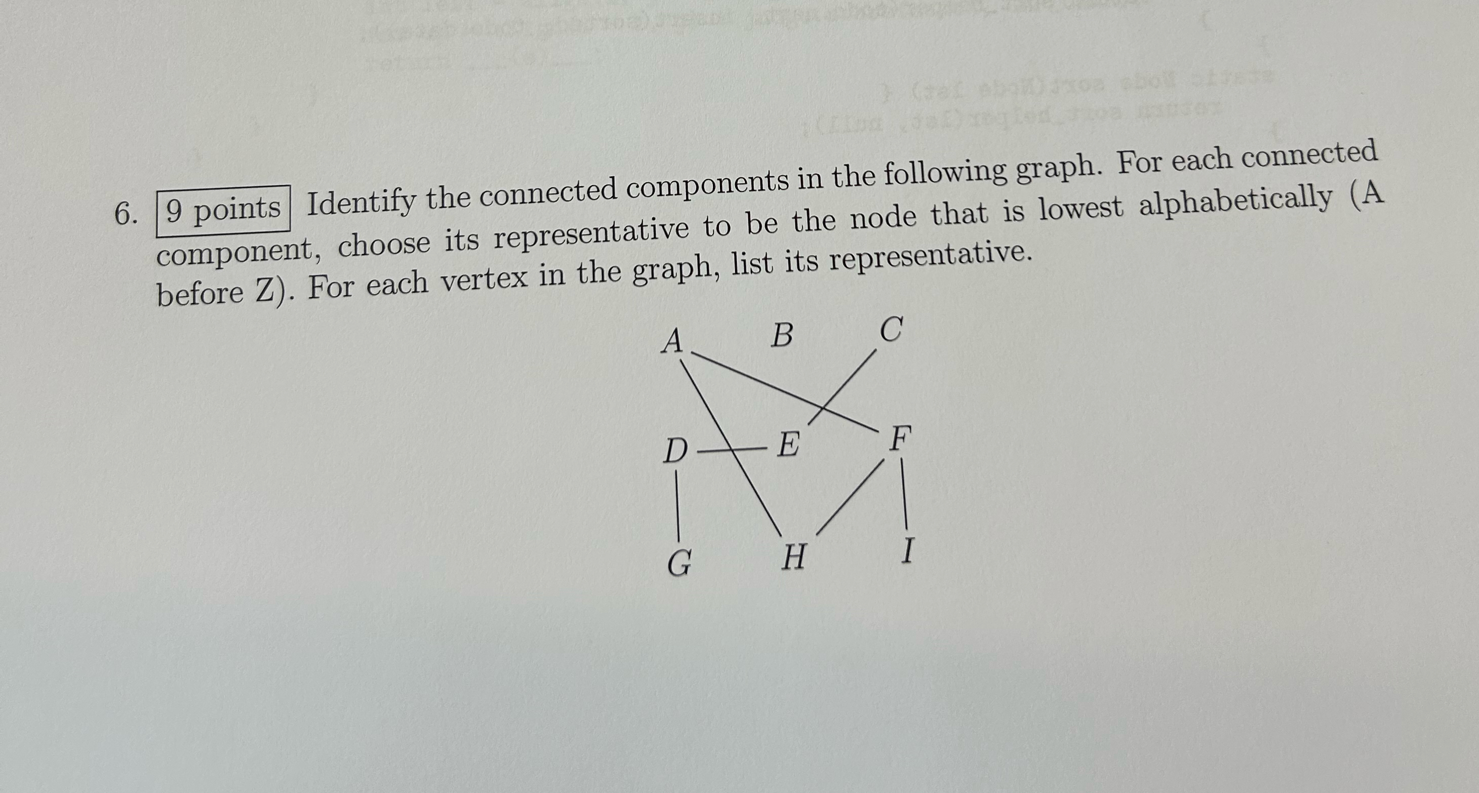 9 points Identify the connected components in the