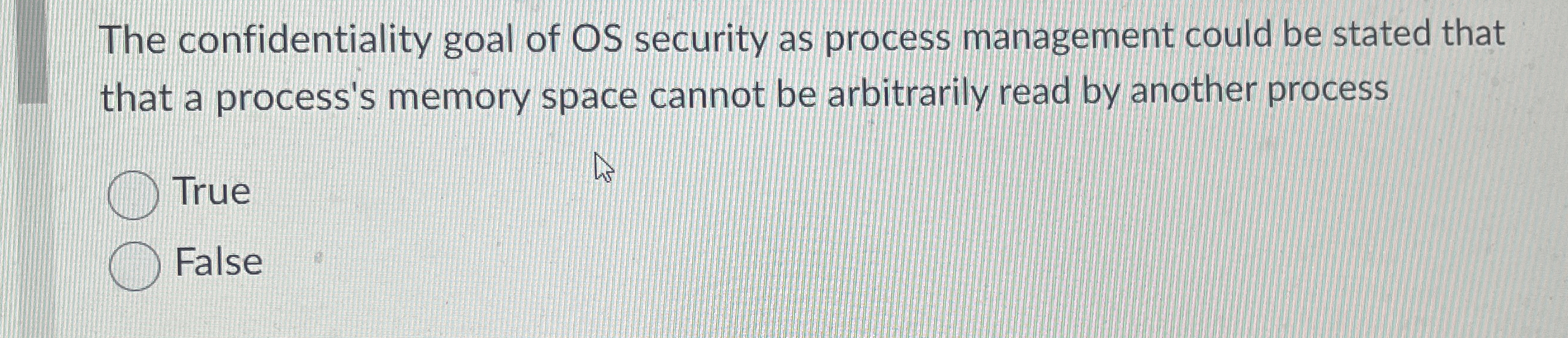 The confidentiality goal of OS security as