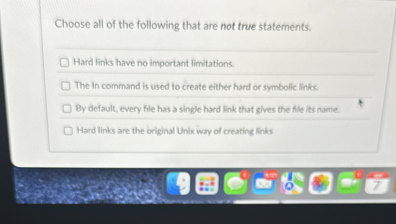 Choose all of the following that are not true