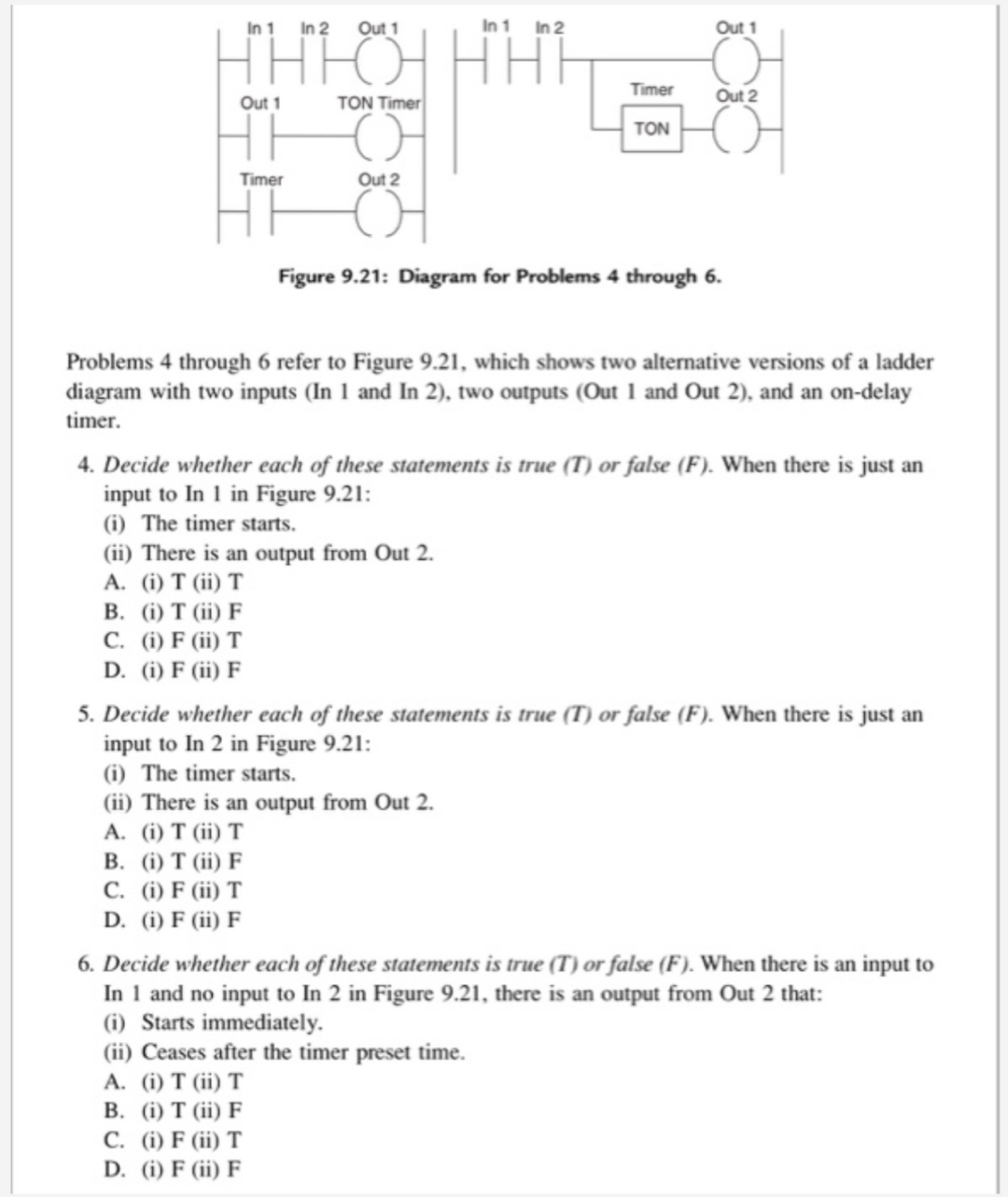 Problems 4 through 6 refer to Figure 9 . 2 1 ,