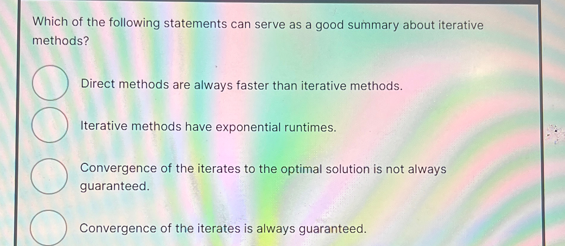 Which of the following statements can serve as a