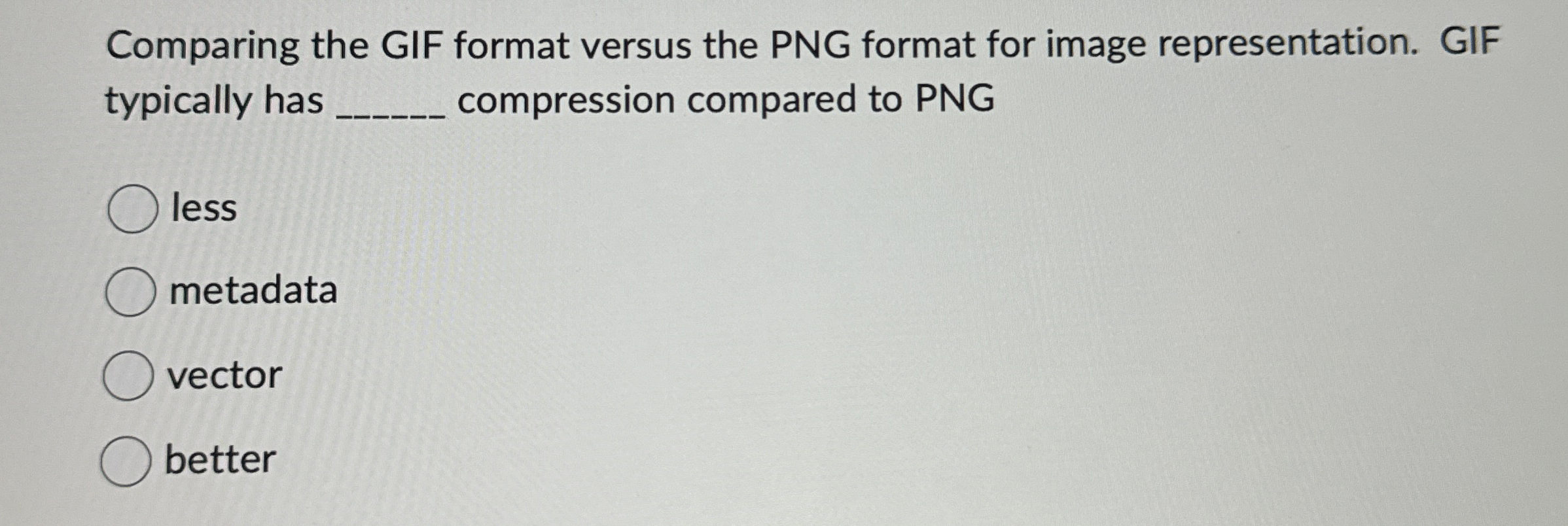 Comparing the GIF format versus the PNG format