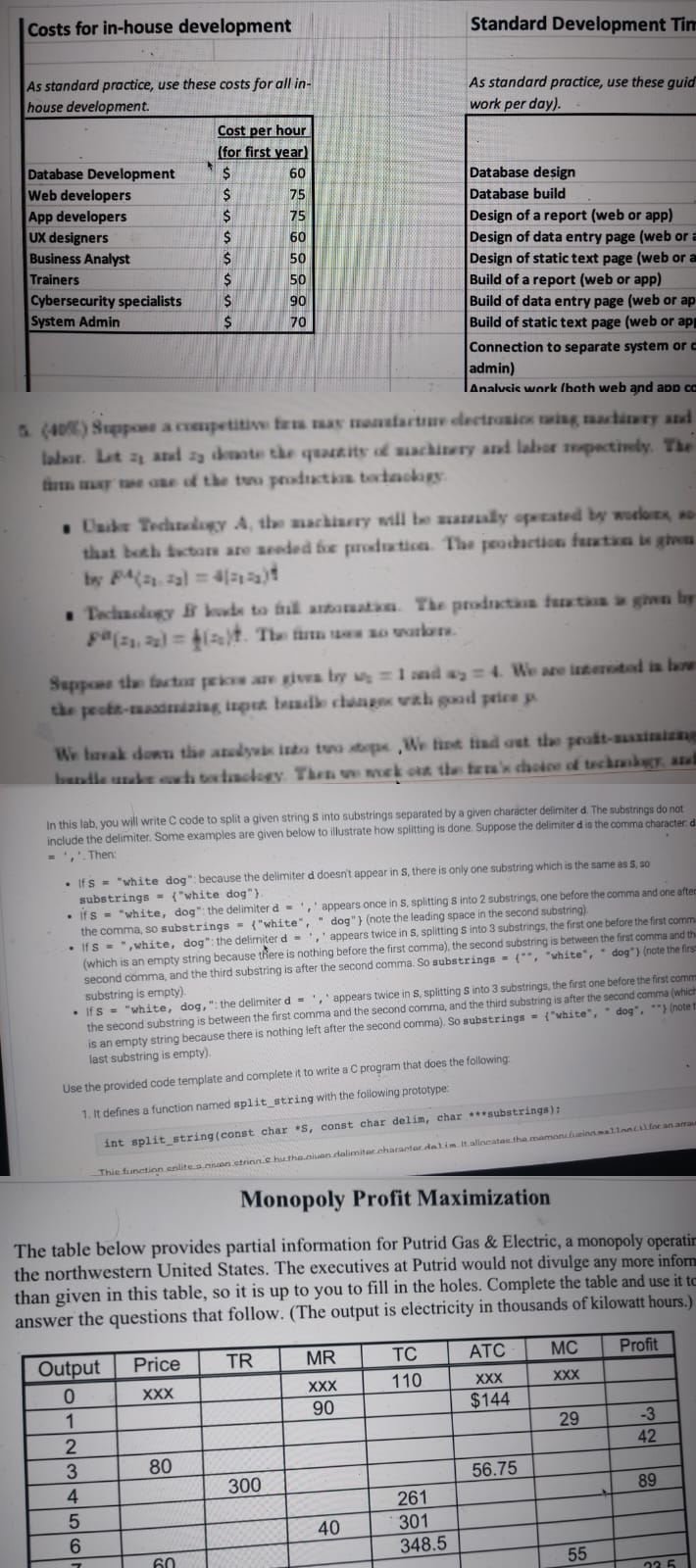 computer science Costs for in - house