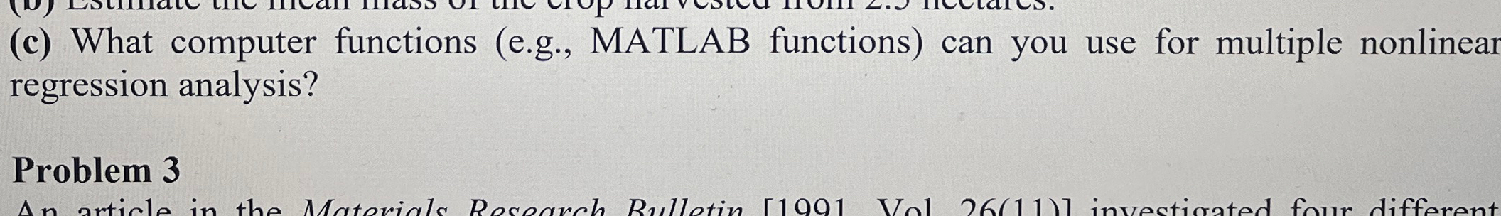 ( c ) What computer functions ( e . g . , MATLAB