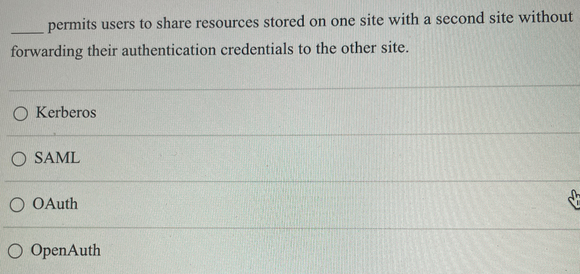 permits users to share resources stored on one