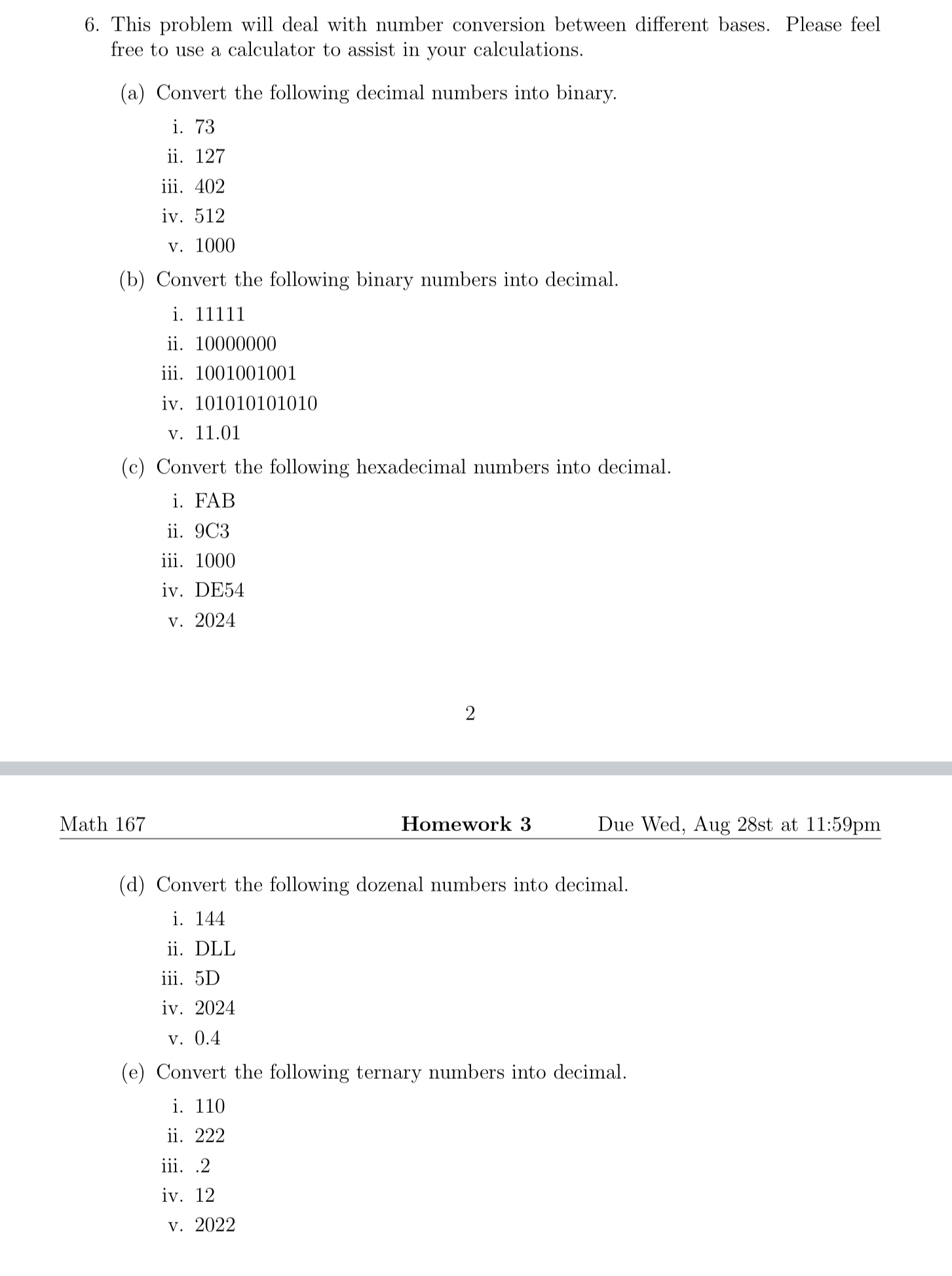 This problem will deal with number conversion