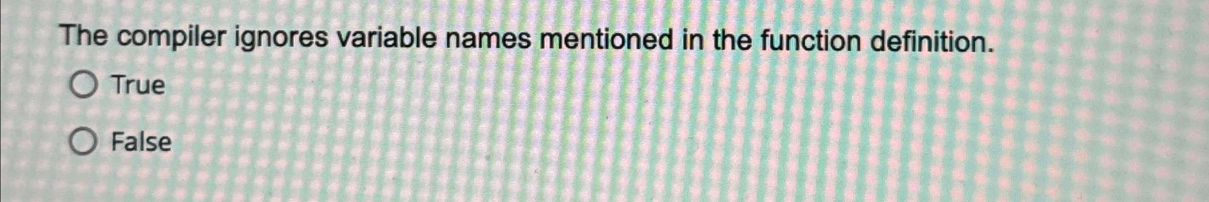 The compiler ignores variable names mentioned in
