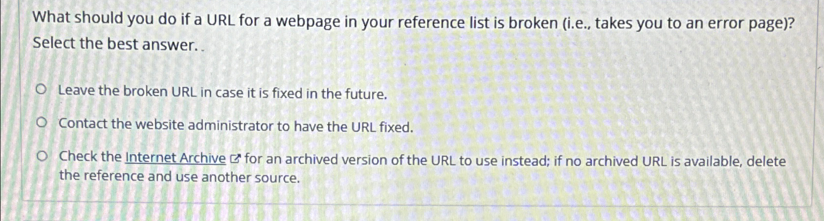 What should you do if a URL for a webpage in your