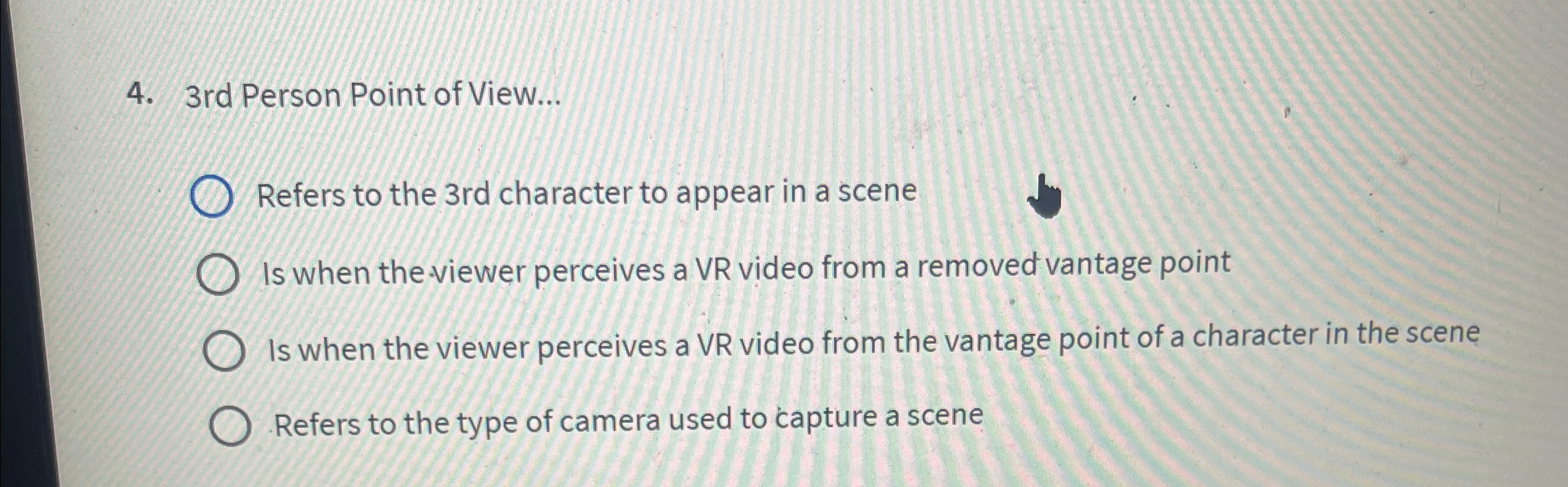 3 rd Person Point of View... Refers to the 3 rd