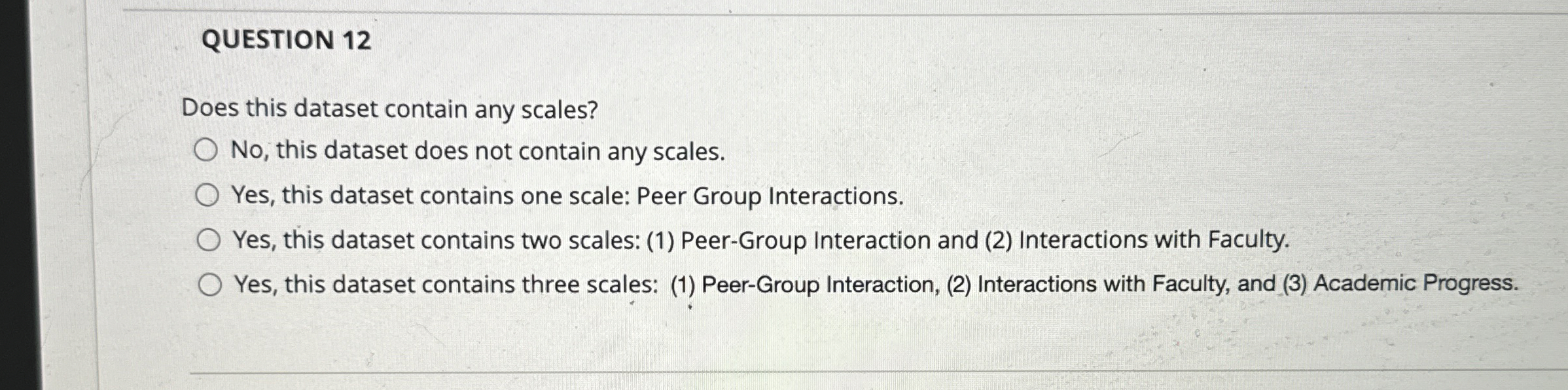QUESTION 1 2 Does this dataset contain any