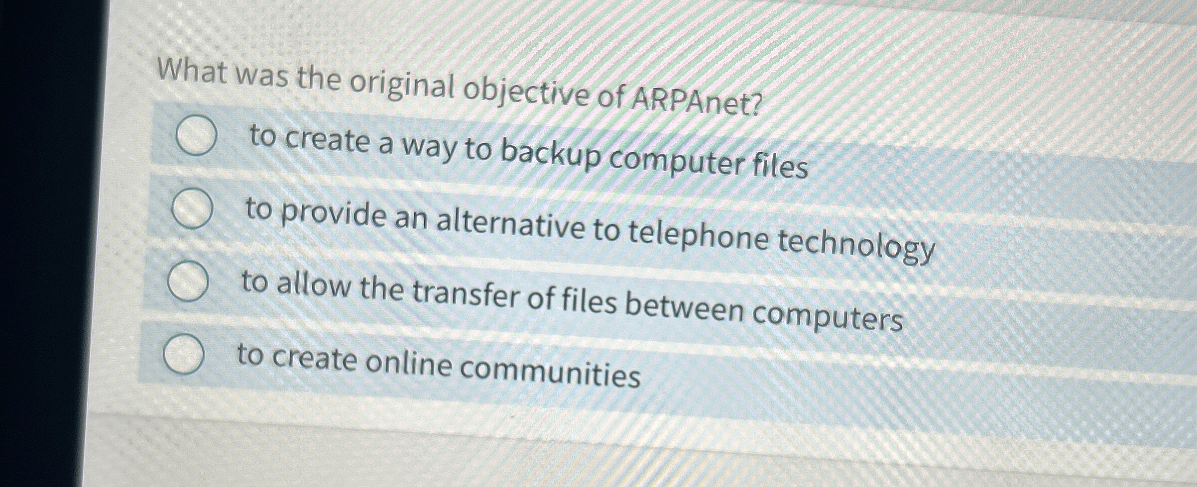 What was the original objective of ARPAnet? to