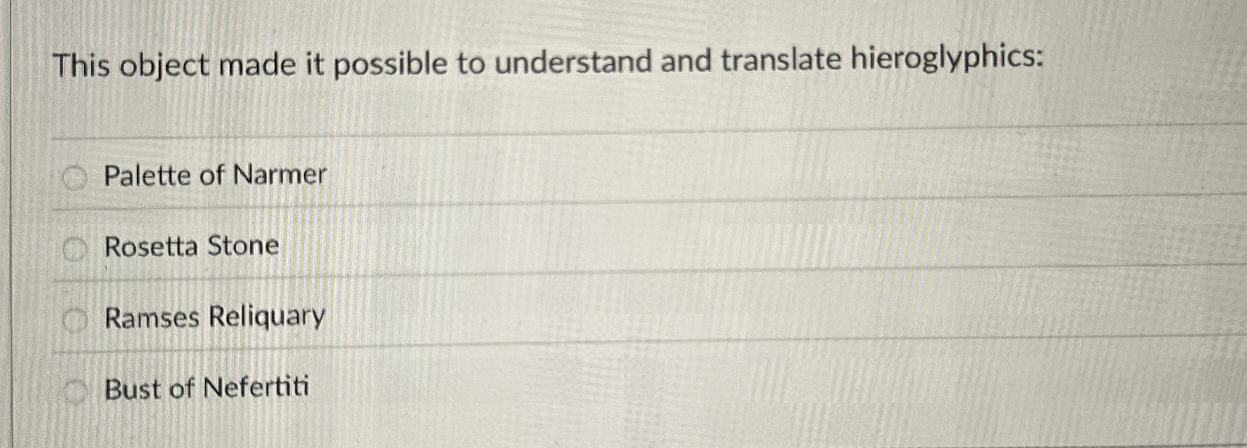 This object made it possible to understand and