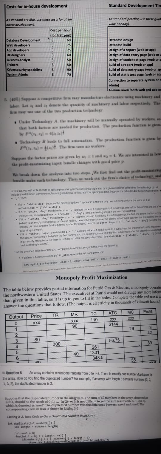 Computer science | Costs for in - house