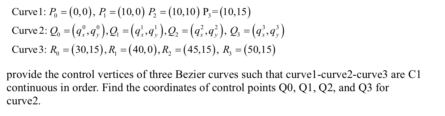 Curve 1 : P 0 = ( 0 , 0 ) , P 1 = ( 1 0 , 0 ) P 2