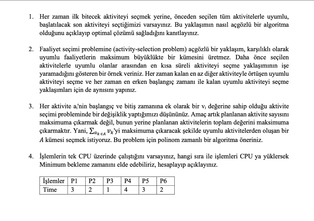 Her zaman ilk bitecek aktiviteyi se mek yerine,