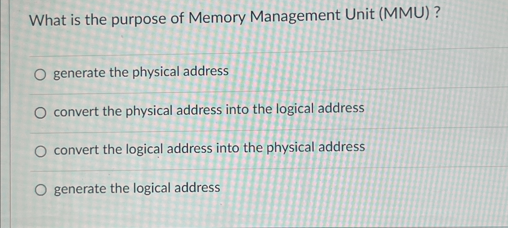 What is the purpose of Memory Management Unit (