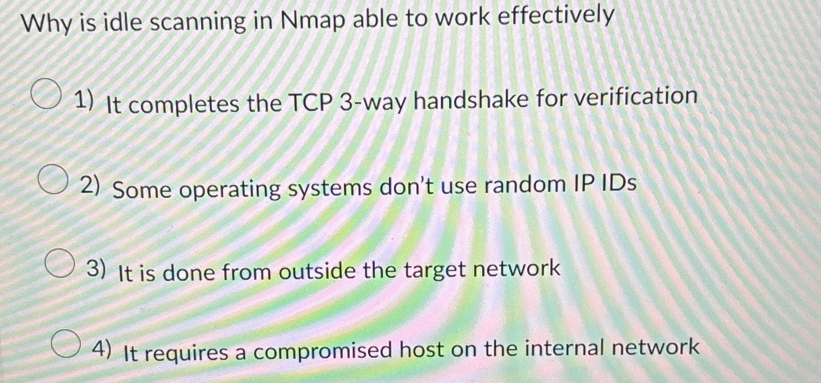 Why is idle scanning in Nmap able to work