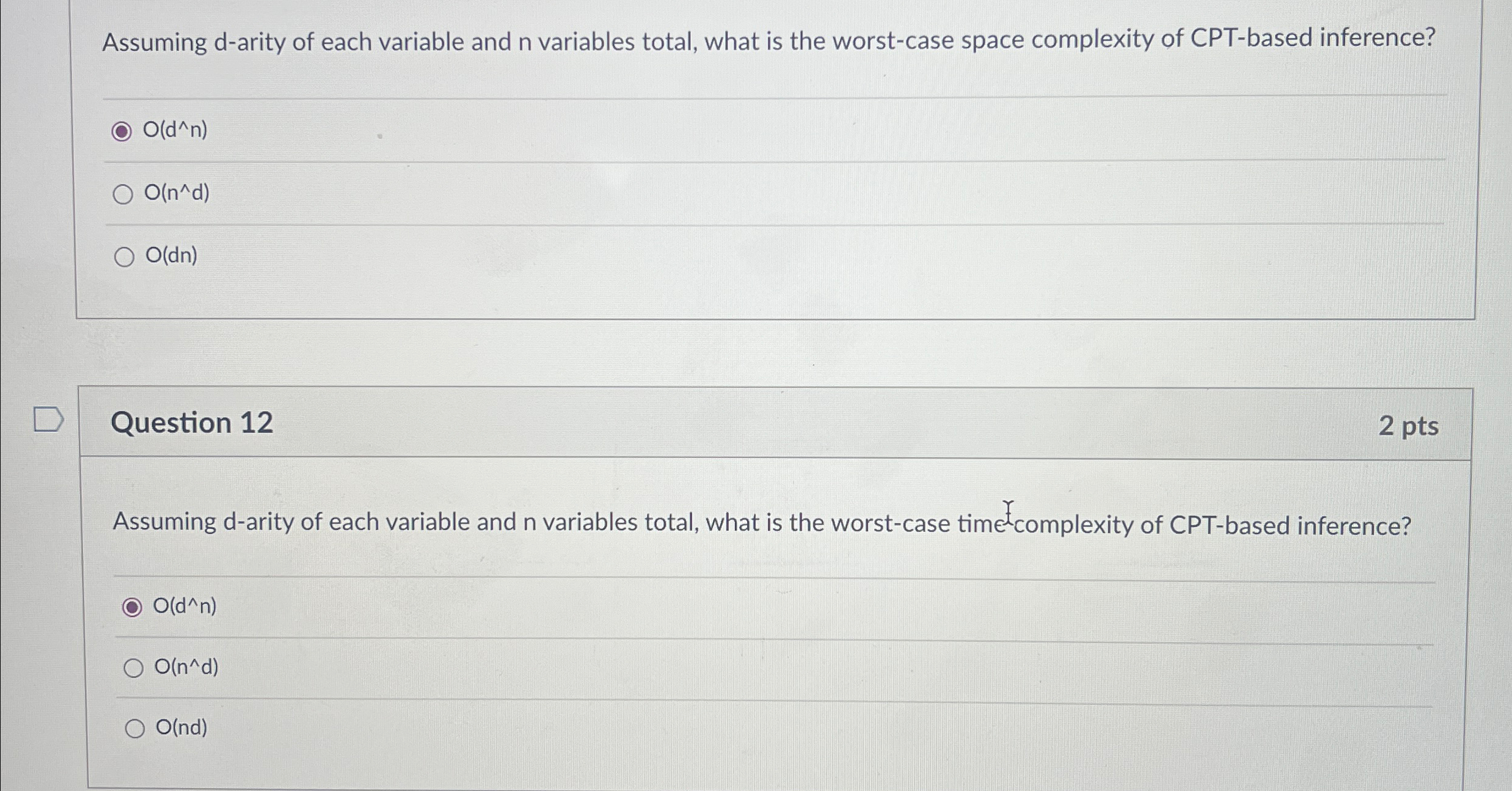 Assuming d - arity of each variable and n