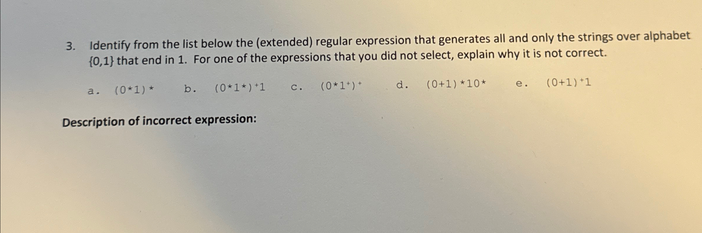 Identify from the list below the ( extended )