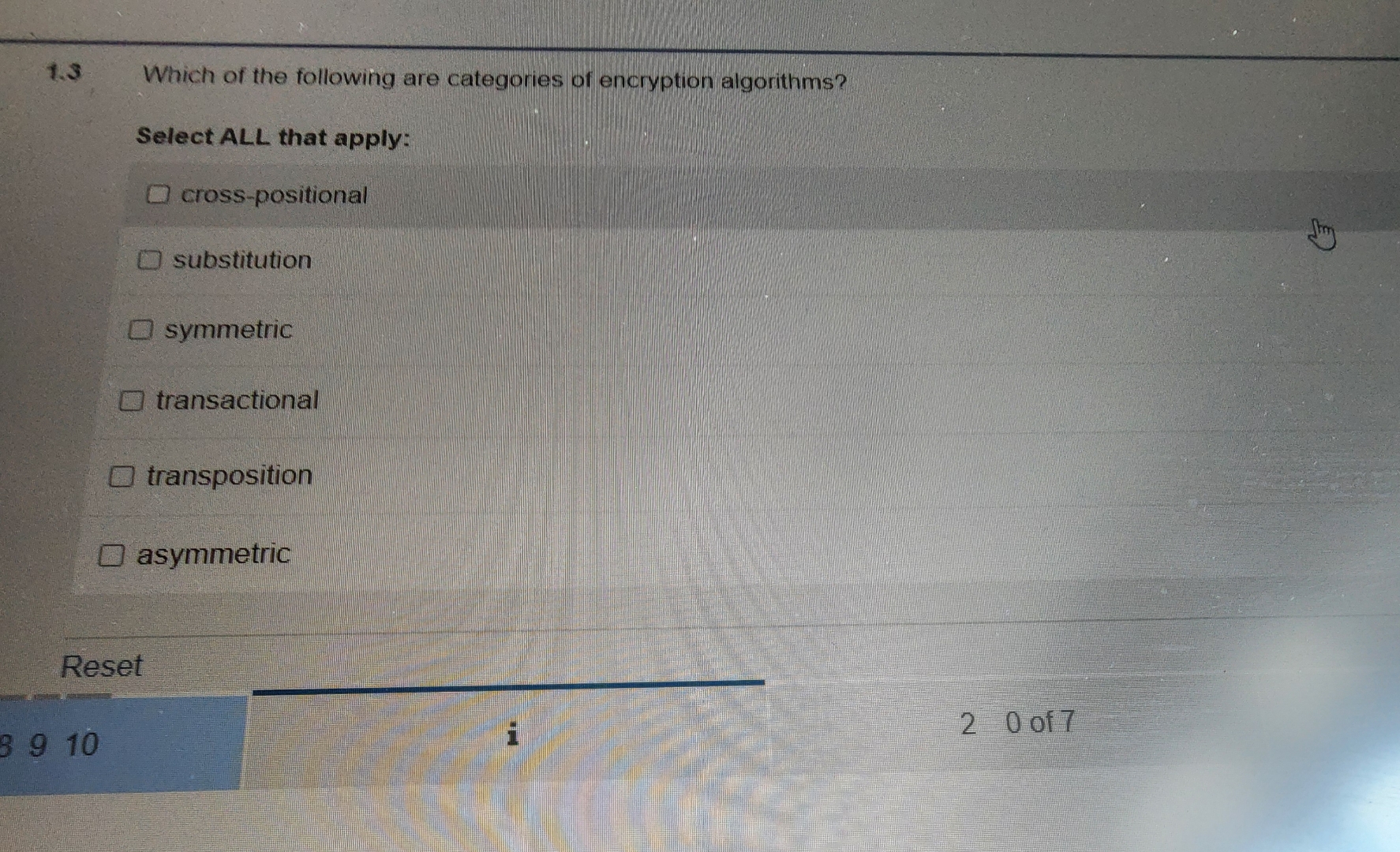 1 . 3 Which of the following are categories of
