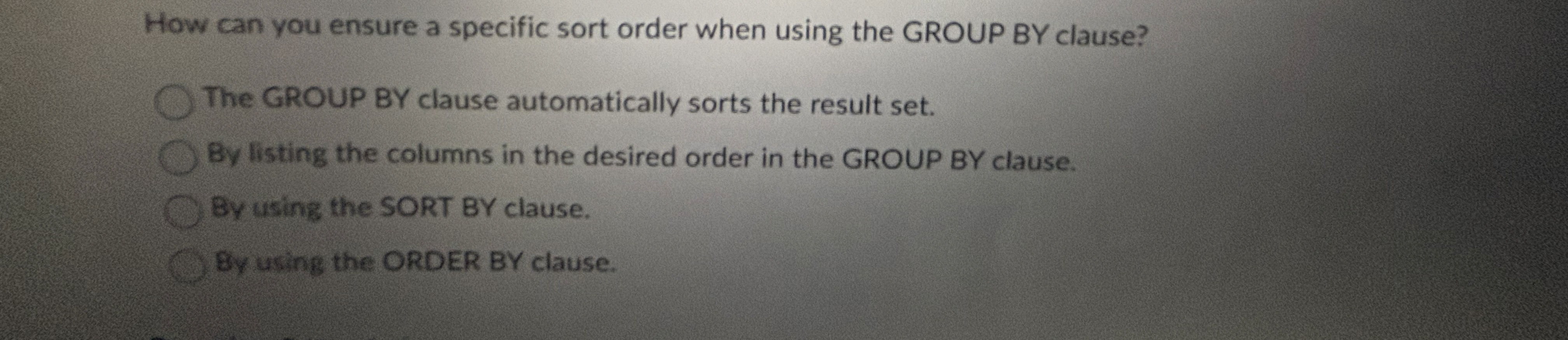 How can you ensure a specific sort order when