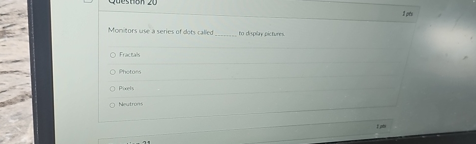 Monitors use a series of dots called q , to