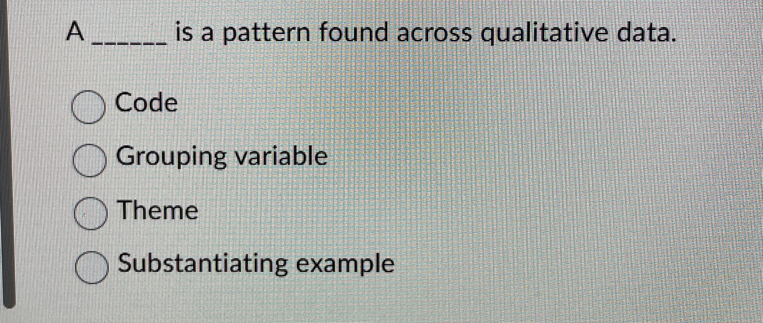 A q , is a pattern found across qualitative data.