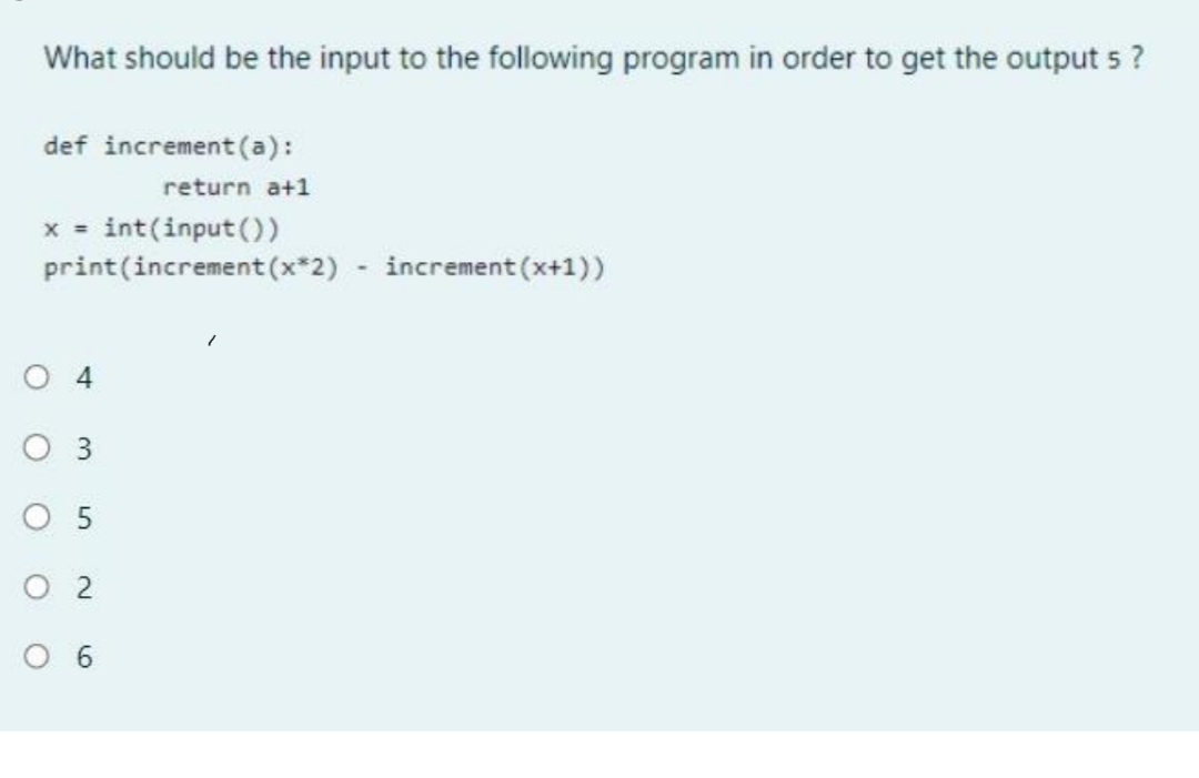What should be the input to the following program