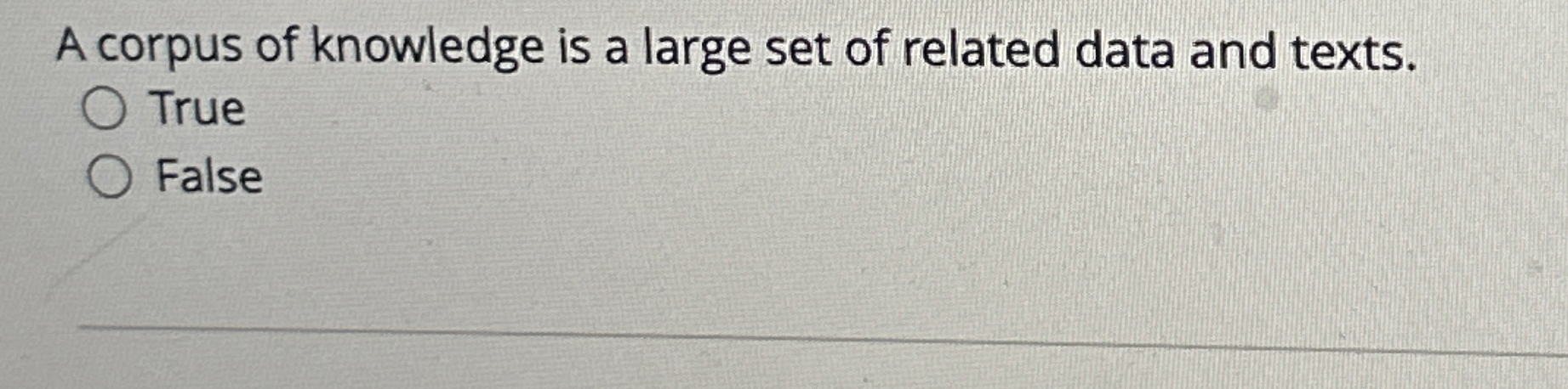 A corpus of knowledge is a large set of related