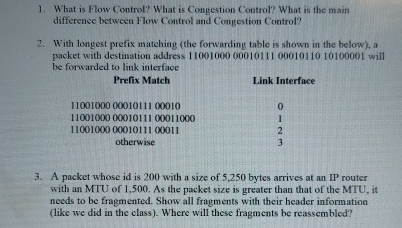 What is Flow Control? What is Congestion Control?