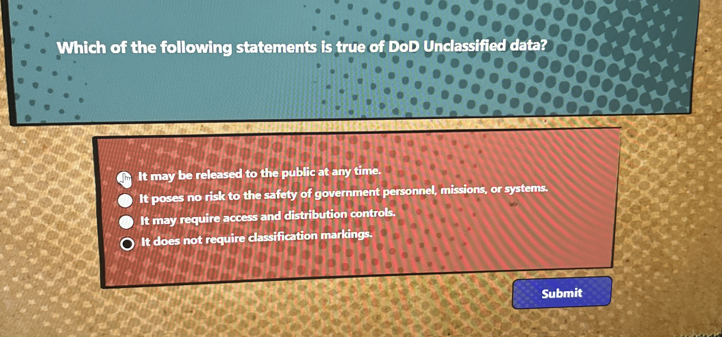 Which of the following statements is trice of DoD