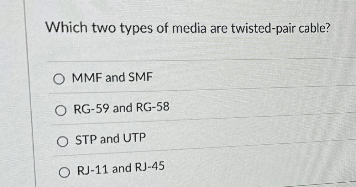 Which two types of media are twisted - pair