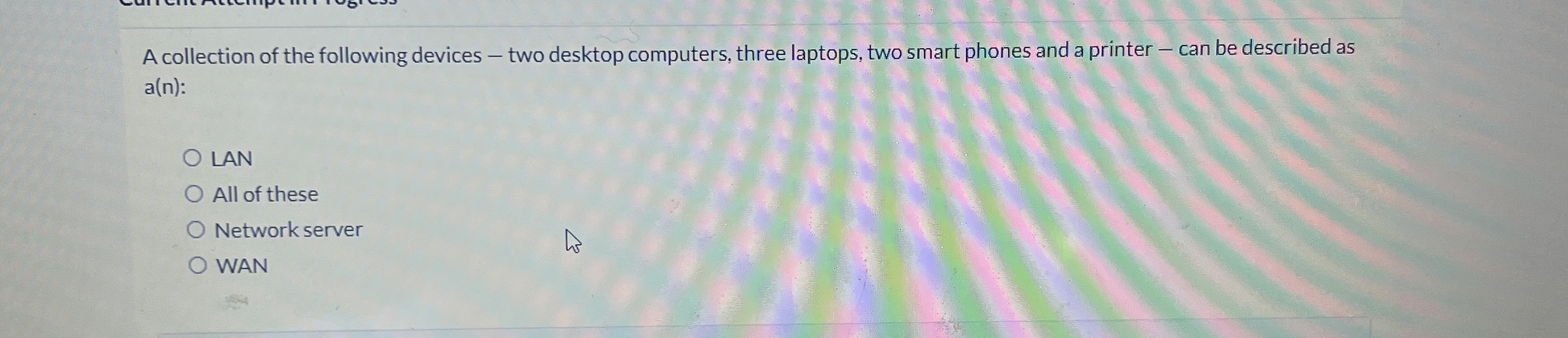 A collection of the following devices - two