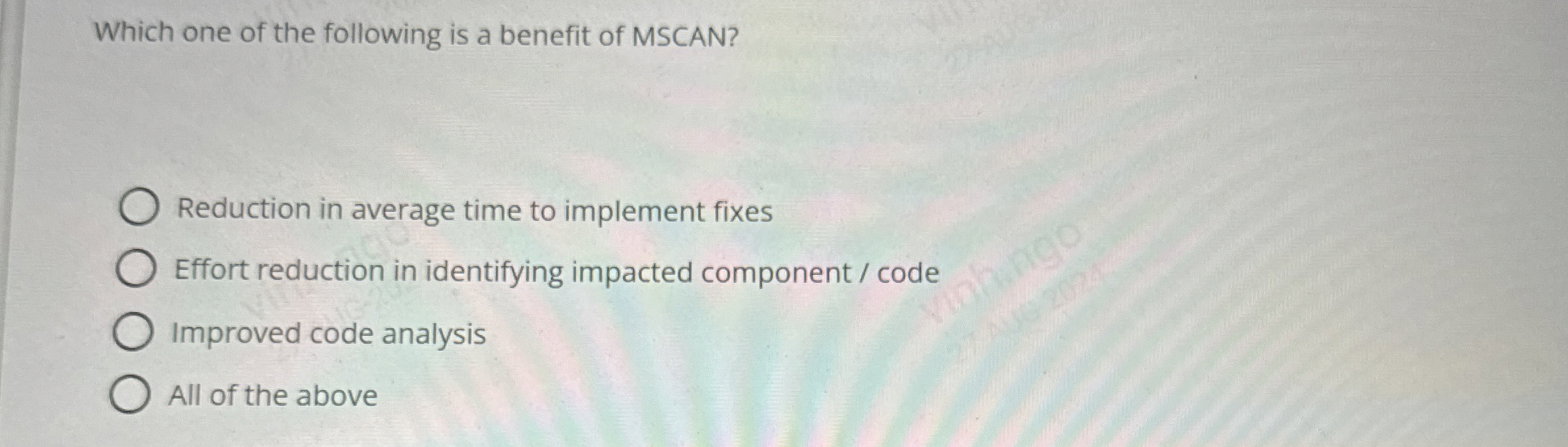 Which one of the following is a benefit of MSCAN?