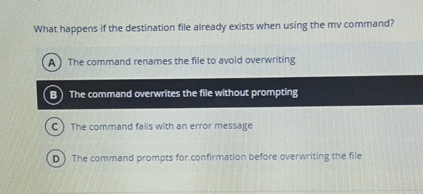 What happens if the destination file already