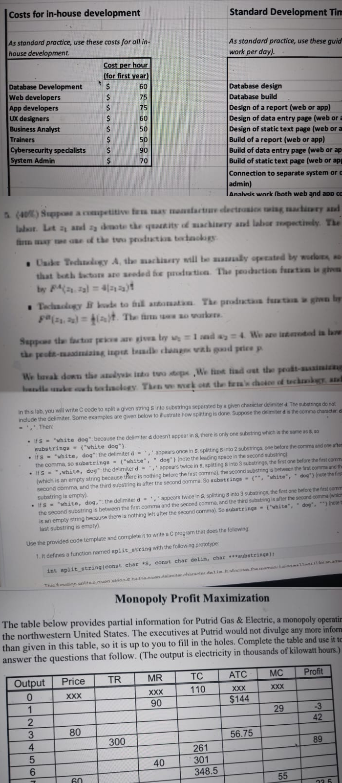 computer science Costs for in - house development