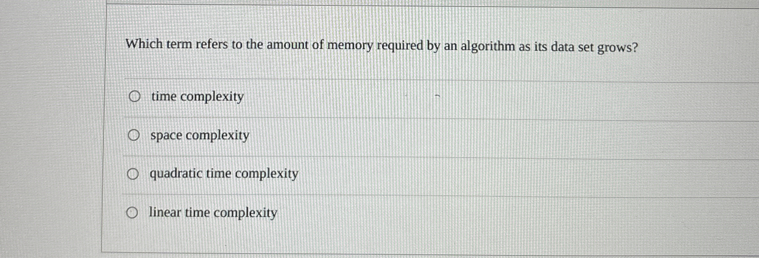 Which term refers to the amount of memory