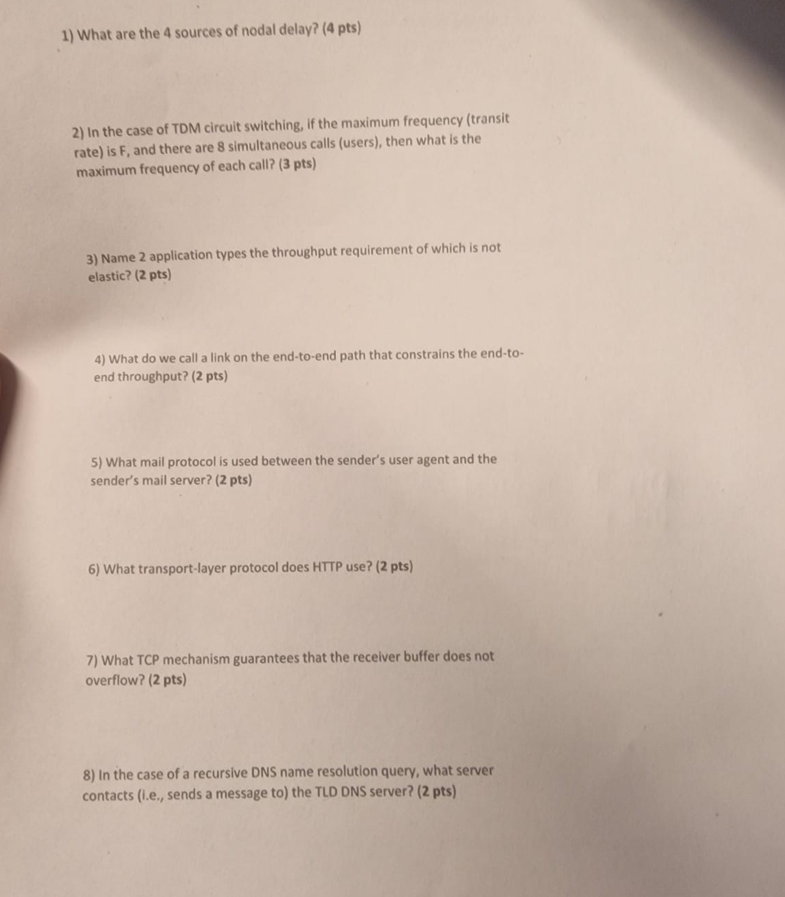 What are the 4 sources of nodal delay? ( 4 pts )