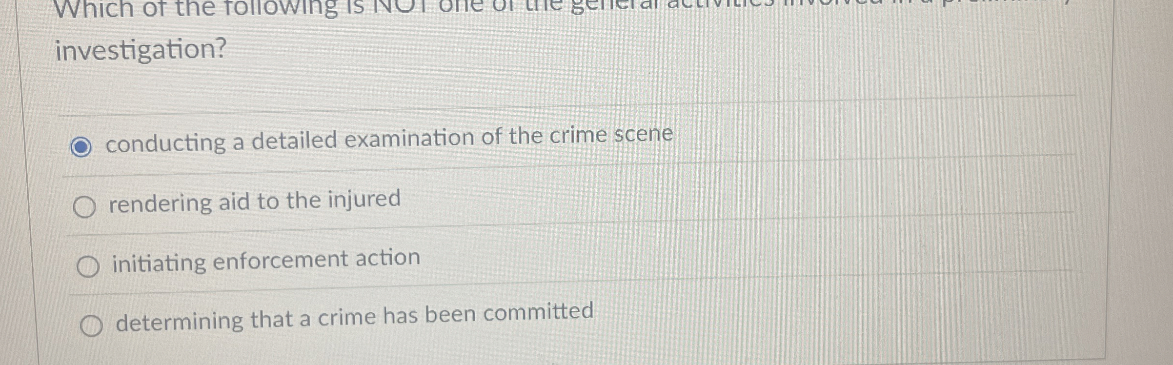 investigation? conducting a detailed examination