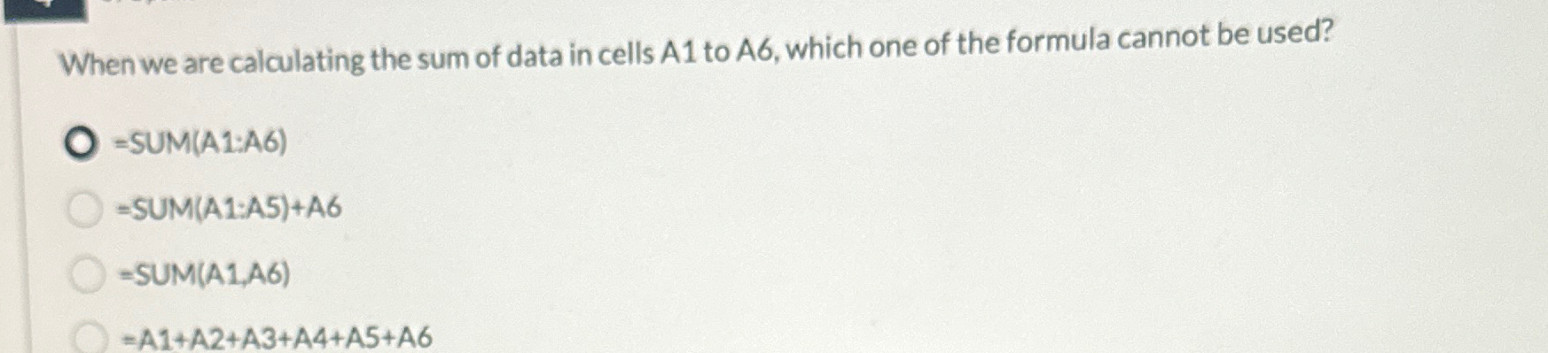When we are calculating the sum of data in cells