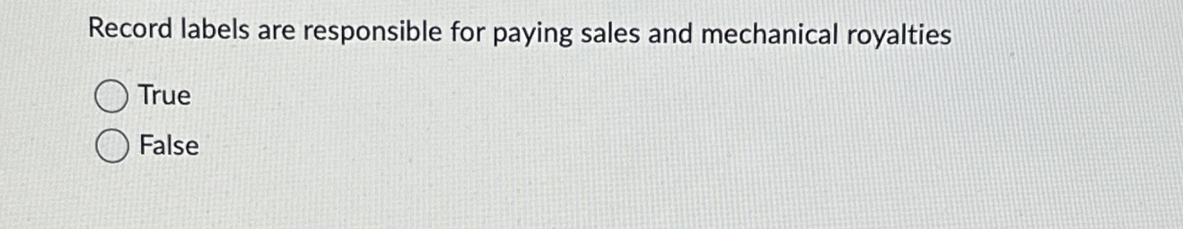 Record labels are responsible for paying sales