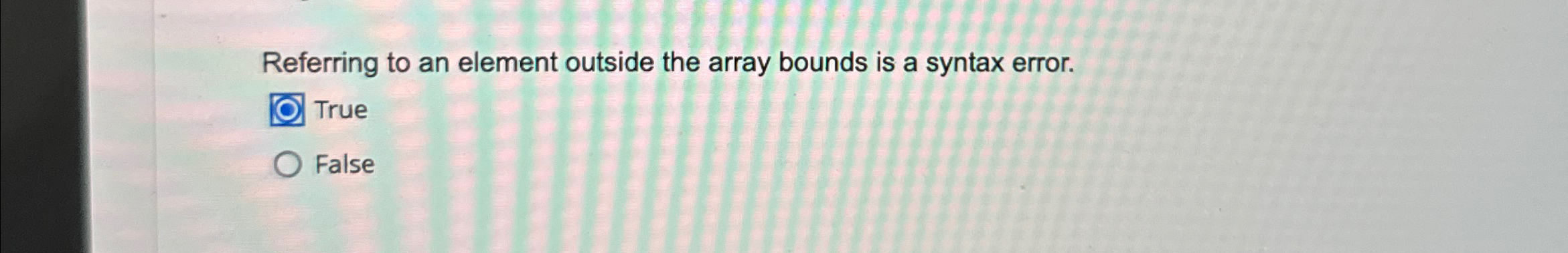 Referring to an element outside the array bounds