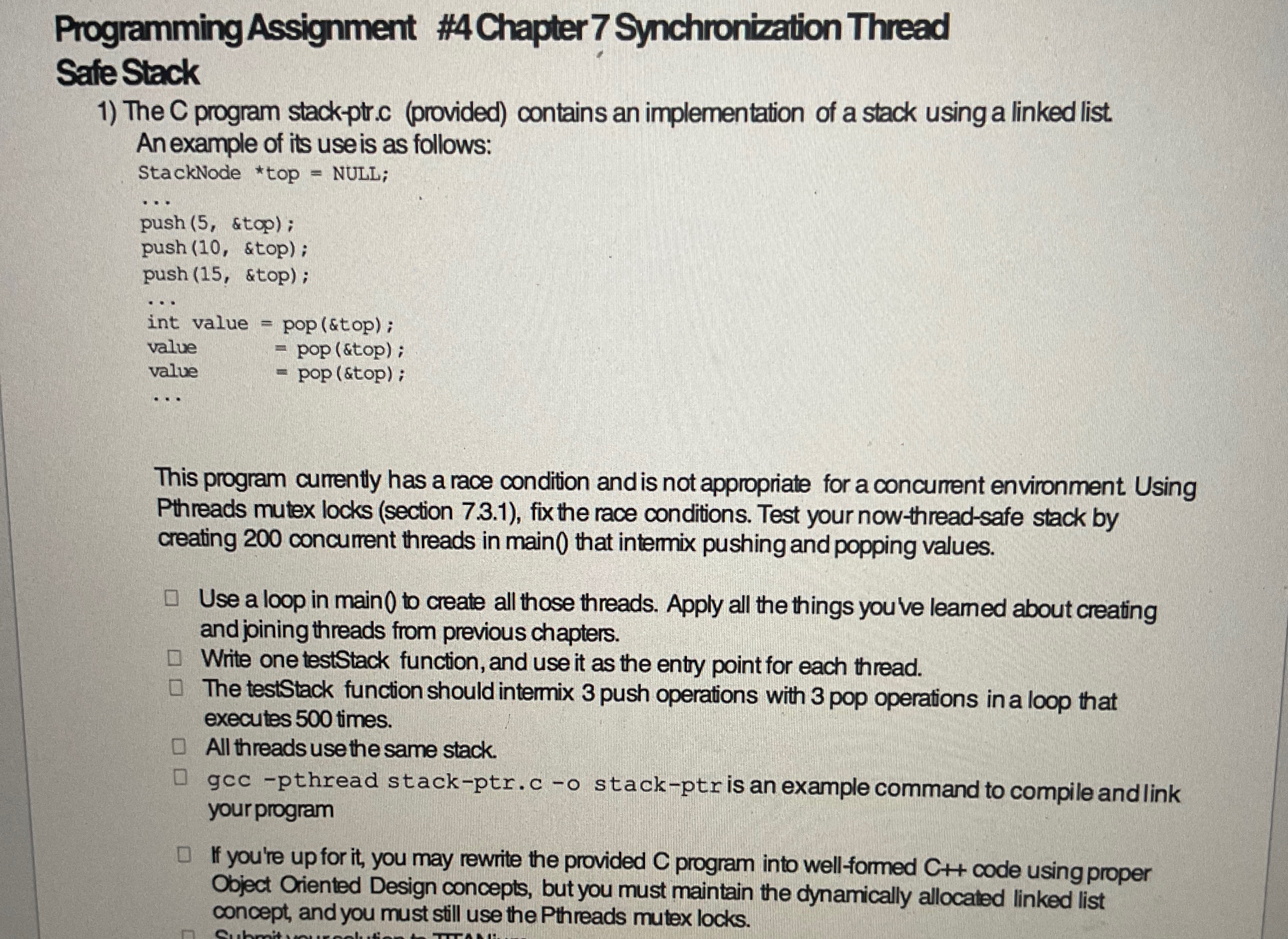 Programming Assignment # 4 Chapter 7