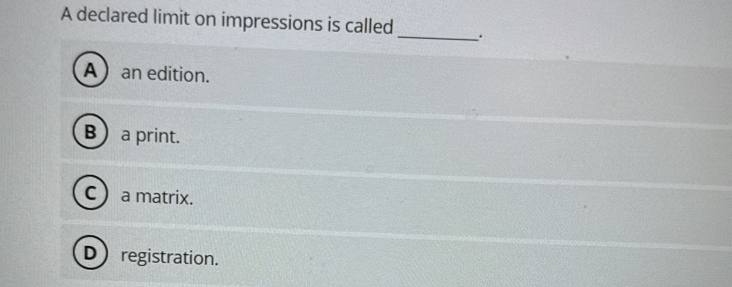 A declared limit on impressions is called an